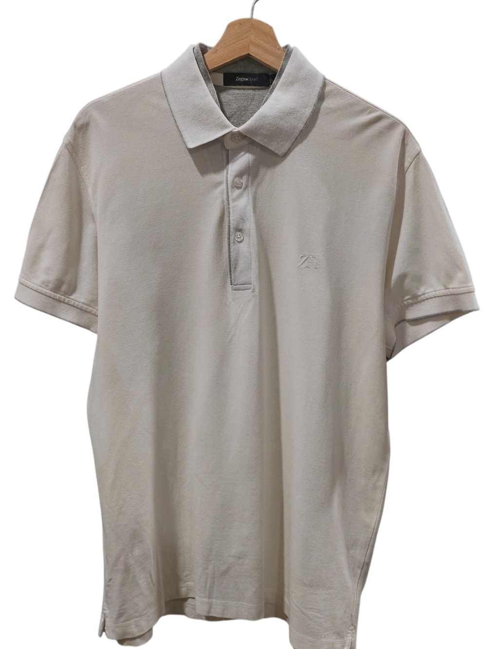 Z Zegna Men’s Cream Polo Shirt Size L